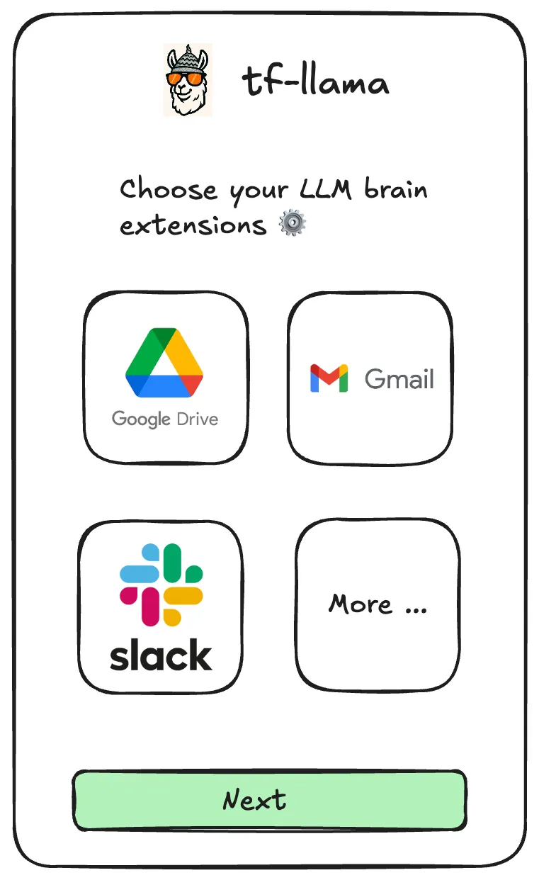 Choose brain extensions screen